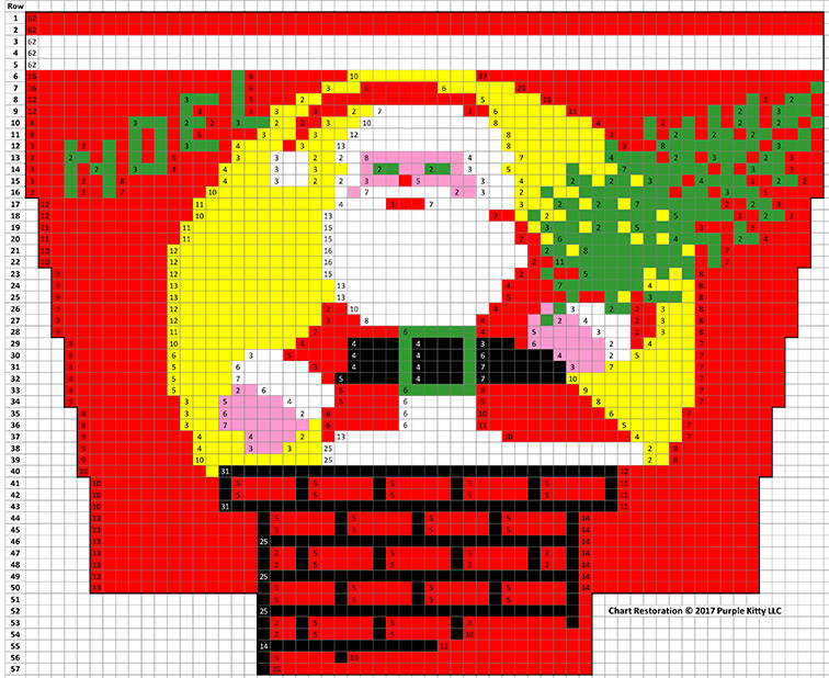Santa and Chimney Stocking Pattern #6206C chart