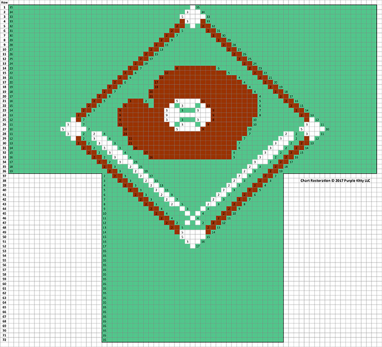 Baseball Diamond Socks Pattern #7245 chart