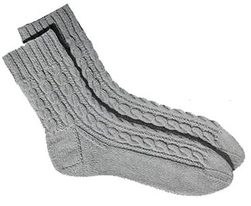Mens Cable Socks Pattern, No. 610