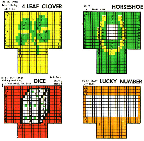 Miniature Socks Pattern #2402 chart