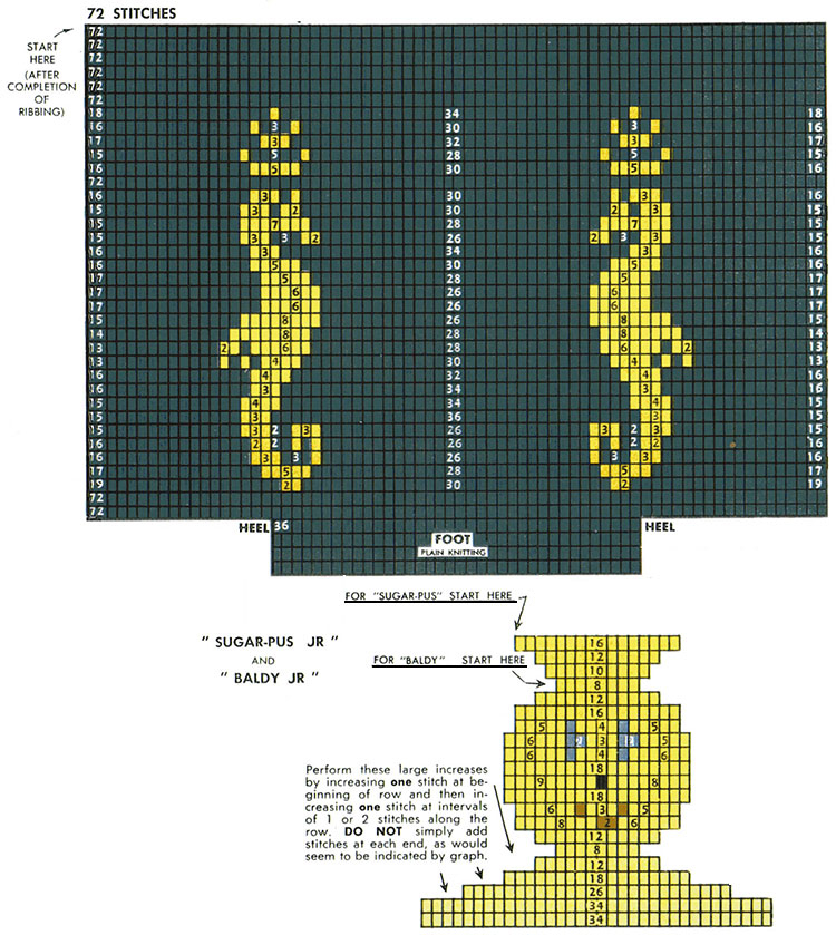 Sea Horse Clock Socks Pattern #72100 chart