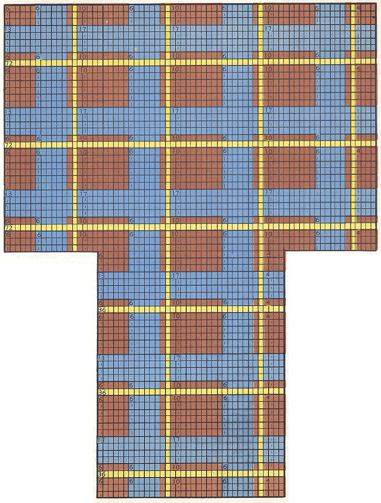 3-Color Plaid Socks Pattern #7214