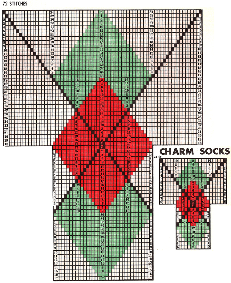 Diamond Overlay Argyle Socks #7236
