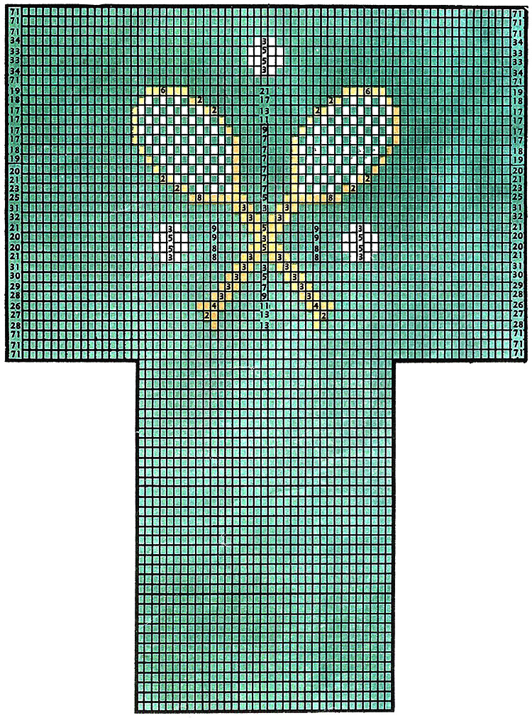 Tennis Racquet Socks Pattern #7247 chart