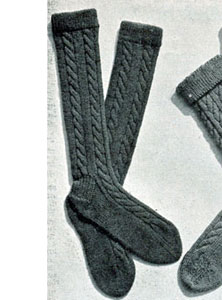 Child's Knee Length Cable Socks Pattern #401