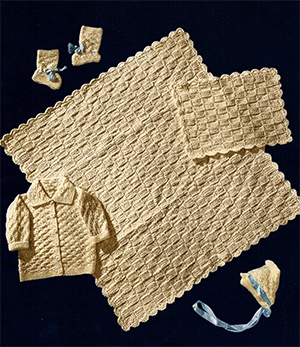Baby's Six-Piece Knitted Set Pattern #6008