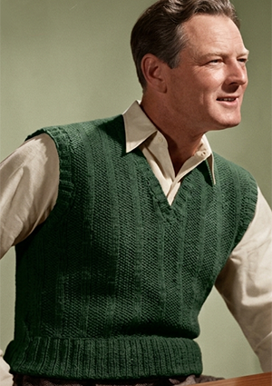 Man's Sleeveless Sweater Pattern #2124