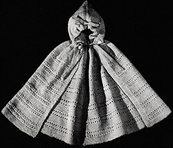 Knitted Cape with Hood Attached Pattern