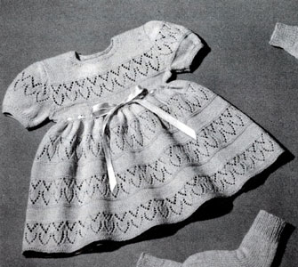 Vintage Dress Patterns Free on Knitted Dress For 9 To 12 Months Pattern   Knitting Patterns