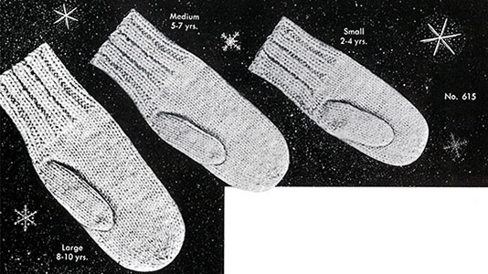 Classic Mittens Pattern #615 children sizes