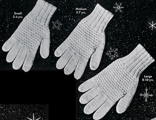 pattern for knitted gloves with fingers