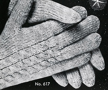 Men's & Women's Cable Gloves Pattern #617