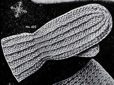 Women's Two-Needle Mittens Pattern #622