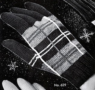 Women's Plaid Gloves Pattern #629