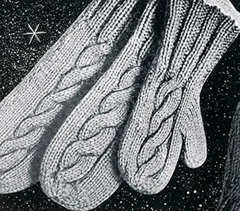 Children's Two Needle Cable Mittens Pattern #636