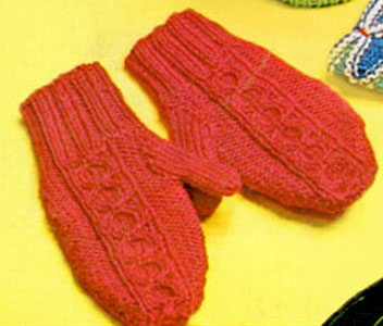 Two-Needle Split Cable Mittens Pattern