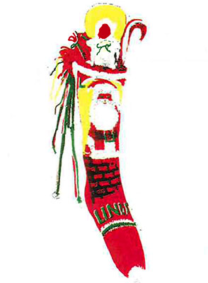 Santa and Chimney Stocking Pattern #6206C