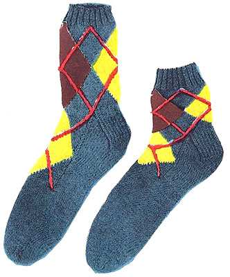 Argyle Slack Socks or Anklets Pattern #6401L