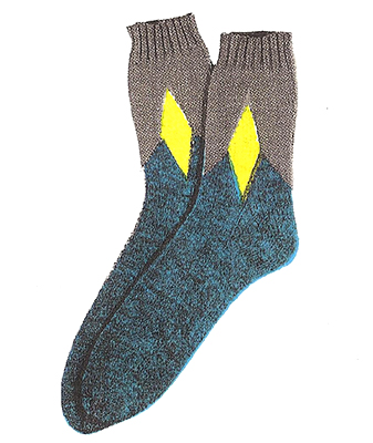 Diamond Clock Socks Pattern #7202