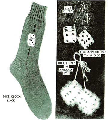 Dice Clock Socks Pattern #7272