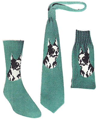 Boston Terrier Socks and Necktie Pattern #7287