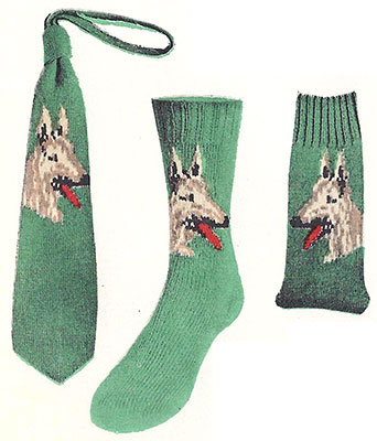 German Shepherd Socks and Necktie Pattern #7288