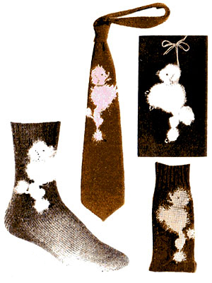 Poodle Socks and Necktie Pattern #7291