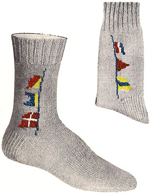 Signal Flags Socks Pattern #7298