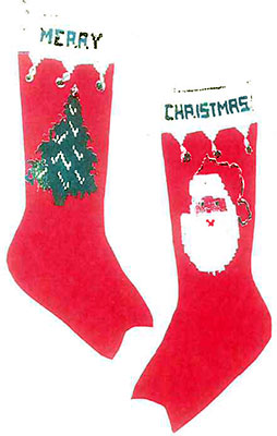 Santa and Tree Christmas Stocking Pattern #9001C ...