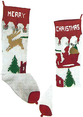 Reindeer and Sleigh Stocking Pattern #9002C