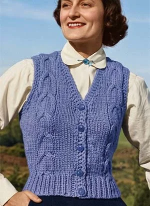 Easy Cable Vest Pattern #1180
