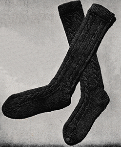 Knee Length Cable Socks Pattern #117