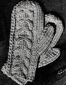 Jiffy Cable Mittens Pattern #138