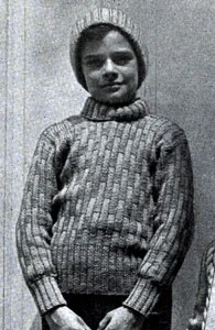 Boy's Skating Sweater and Hat Pattern #151