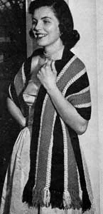 Long Striped Stole Pattern #377