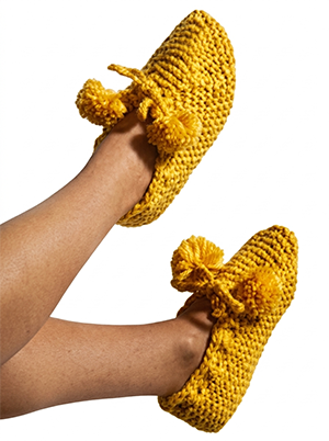 Knitted Garter Stitch Slippers Pattern