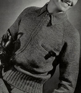 Grey Raglan Sleeve Zipper Sweater Pattern
