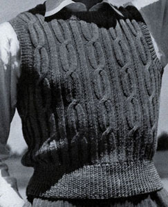 Cable Stitch Sleeveless Pullover Pattern