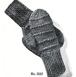 Ribbed Mittens Pattern #5607