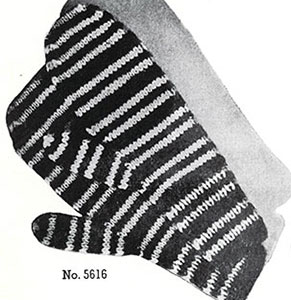 Striped Mittens Pattern #5616