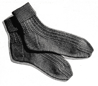 Twisted-Rib Socks Pattern #5708