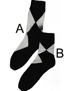 Argyle-Type Anklets Pattern #5709B