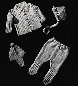 Baby's Three-Piece Knitted Legging Set Pattern #6003