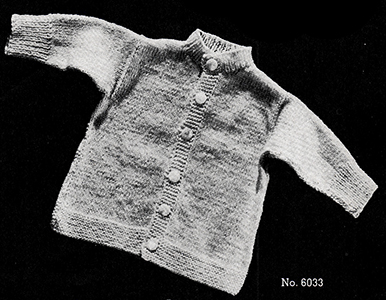 Baby's Knitted Cardigan Pattern #6033