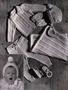 Land of Nod Five Piece Ensemble with Carriage Robe Pattern #807