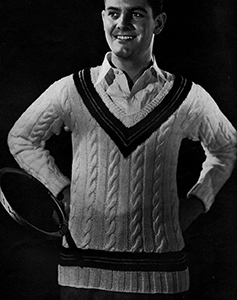 Wimbledon Cable Stitch Sport Sweater Pattern #3702