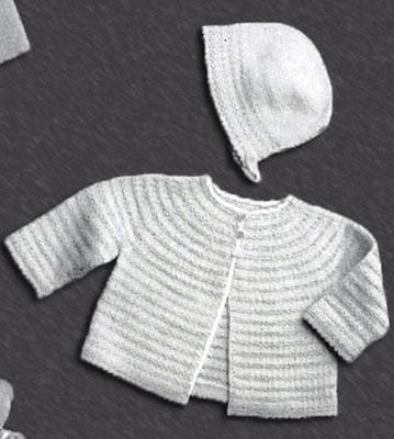 Two Color Baby Jacket and Bonnet Pattern