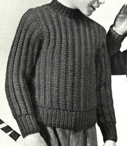 Boy's Brioche Rib Pullover Pattern