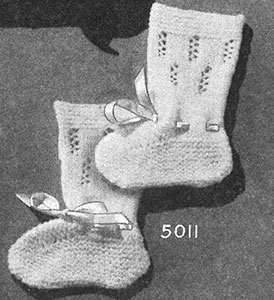 Knitted Bootees Pattern #5011