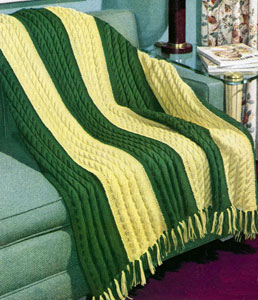 Rhythm in Cables Afghan Pattern #6139 | Knitting Patterns